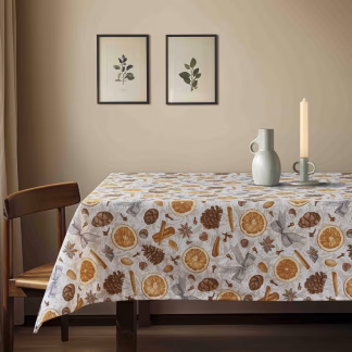 Beauty Home ΤΡΑΠΕΖΟΜΑΝΤΗΛΟ  ΚΑΝΕΛΑ ΠΟΡΤΟΚΑΛΙ   135 x 135 cm