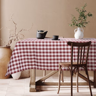 Επαγγελματικό Τραπεζομάντηλο Checks Art Ε8031 100x100 Κόκκινο