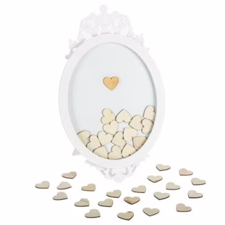 Καδρο Ευχων 40 X 24 Cm + 40 Ξύλινες Καρδιες 3.5 Cm