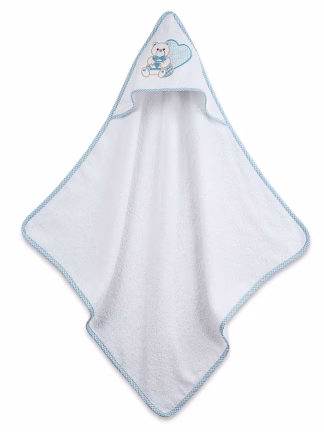 Κάπα κεντητή Heart Blue 75x75