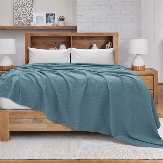 LINO Κουβέρτα Ημίδιπλη (170x240) Πικέ Cocoon Πετρόλ