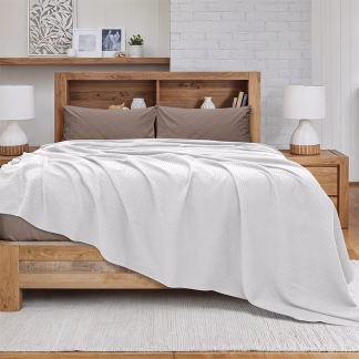 LINO Κουβέρτα King size (240x260) Πικέ Cocoon Λευκό