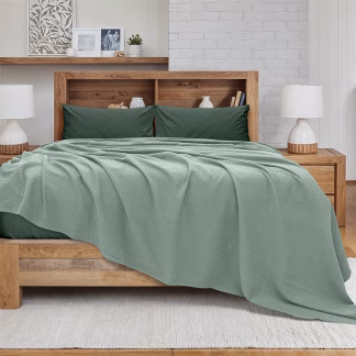 LINO Κουβέρτα King Size (240x260) Πικέ Cocoon Μέντα