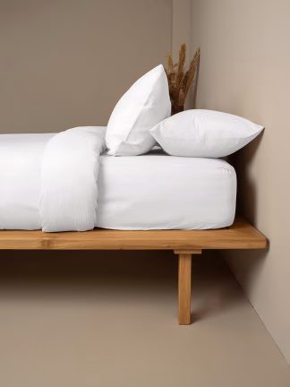 Σετ Σεντόνια Cotton Feelings 100 White Διπλό με λάστιχο (150x205+30)