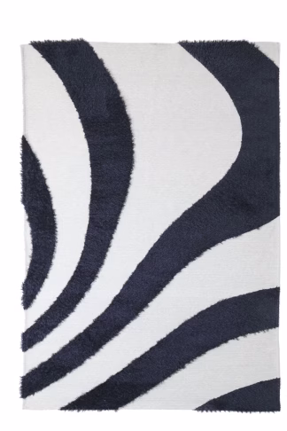 Χαλί Toscana Shaggy BRANCO BLACK WHITE - 160 x 230 cm