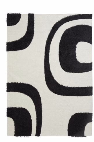 Χαλί Toscana Shaggy SHIRA BLACK WHITE - 160 x 230 cm