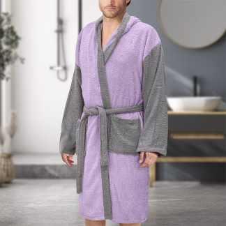 LINO Μπουρνούζι με κουκούλα Medium Revel Μωβ