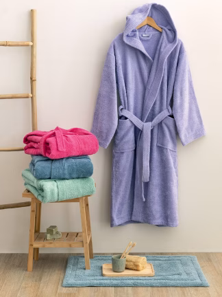 Μπουρνούζι Με Κουκούλα Kids Bath Junior Λεβάντα 8-10 Μπουρνούζι Με Κουκούλα Kids Bath Junior Λεβάντα 8-10
