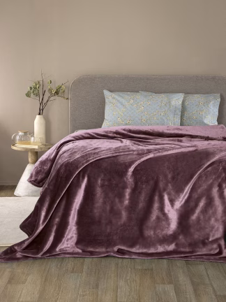 Κουβέρτα Fleece 160x220 LUCY MAUVE Κουβέρτα Fleece 160x220 LUCY MAUVE