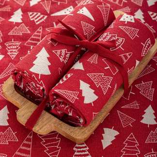Palamaiki Σετ 2 Πετσέτες Κουζίνας 40x70 με ξύλινο δίσκο Christmas Collection CC100