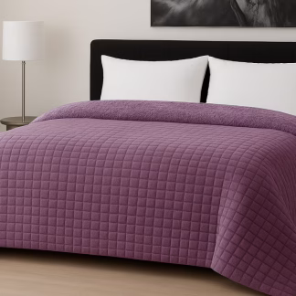 Κουβερτοπάπλωμα Le Blanc Flannel Comfort Υπέρδιπλο 220Χ240 700gsm RIB CUT Lilac