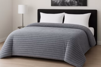 Κουβερτοπάπλωμα Flannel Comfort Υπέρδιπλο 220Χ240 700gsm RIB Light Grey