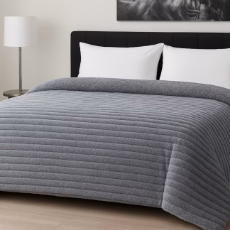 Κουβερτοπάπλωμα Le Blanc Flannel Comfort Υπέρδιπλο 220Χ240 700gsm RIB Light Grey
