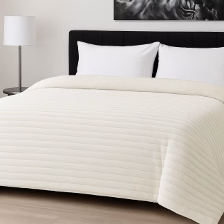 Κουβερτοπάπλωμα Le Blanc Flannel Comfort Υπέρδιπλο 220Χ240 700gsm RIB Ivory