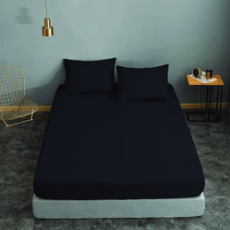 Σεντόνι ΚΟΜΒΟΣ Μαύρο μονόχρωμο Διπλό 200x240 Σεντόνι ΚΟΜΒΟΣ Μαύρο μονόχρωμο Διπλό 200x240