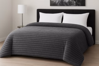 Κουβερτοπάπλωμα Flannel Comfort Διπλό 200Χ240 700gsm RIB Dark Grey