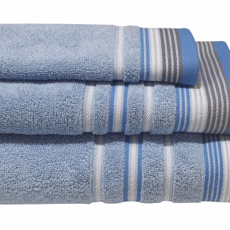 Πετσέτα ΚΟΜΒΟΣ Satin Stripe Πεννιέ 450γρ/m2 100% Cotton Σώματος Light Blue 70x140 Πετσέτα ΚΟΜΒΟΣ Satin Stripe Πεννιέ 450γρ/m2 100% Cotton Σώματος Light Blue 70x140