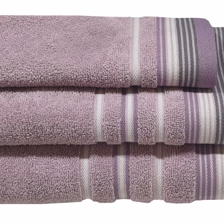 Πετσέτα ΚΟΜΒΟΣ Satin Stripe Πεννιέ 450γρ/m2 100% Cotton Σώματος Lilac 70x140 Πετσέτα ΚΟΜΒΟΣ Satin Stripe Πεννιέ 450γρ/m2 100% Cotton Σώματος Lilac 70x140