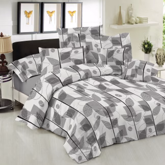 Παπλωματοθήκη Le Blanc Premium Cotton 100% Leaves Grey Μονή 160x240 Παπλωματοθήκη Le Blanc Premium Cotton 100% Leaves Grey Μονή 160x240