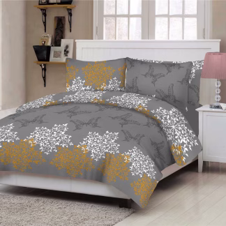 Σετ Κουβερλί Le Blanc Premium Butterfly Grey Υπέρδιπλο 220x240