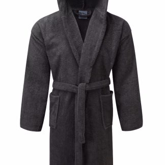 Μπουρνούζι ΚΟΜΒΟΣ Πετσετέ με κουκούλα 400gr/m2 100% Cotton  Grey Small