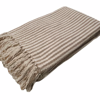 Ριχτάρι Υφαντό ΚΟΜΒΟΣ Βαμβακερό Ινδίας 2Θ Natural - Beige 180x250