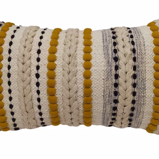 Μαξιλάρι Διακοσμητικό ΚΟΜΒΟΣ 100% Βαμβάκι SPARSH Natural with Mustard 30x50
