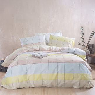 Rythmos Colette Κιτρινο Γαλαζιο - Ζευγοσ Μαξιλαροθηκεσ Next 50Χ70