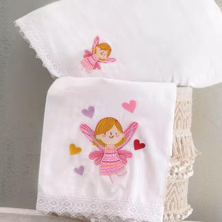 Rythmos Amelia - Σετ Σεντονια Βρεφικα 3 Τεμ. Kenthma 100X160 Ροζ