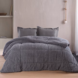 Rythmos Butter Γκρι Σκουρο - Κουβερτοπαπλωμα Ημιδιπλο (160Χ220)