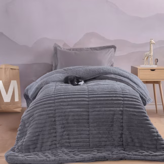 Rythmos Butter Γκρι Σκουρο - Παιδικο Κουβερτοπαπλωμα Ημιδιπλο (160Χ220)