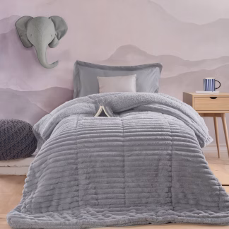 Rythmos Butter Γκρι Ανοιχτο - Παιδικο Κουβερτοπαπλωμα Ημιδιπλο (160Χ220)