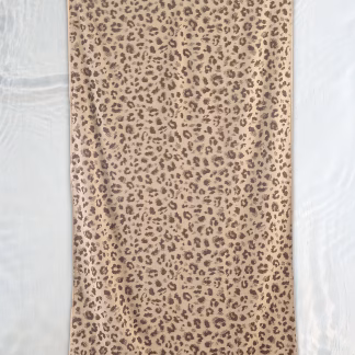 Rythmos Leopard - Πετσετα Θαλασσησ Βελουτε 86X160 Μπεζ-Καφε