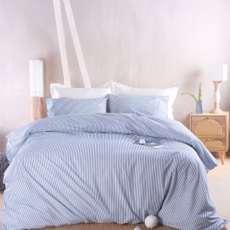 Rythmos Motiv Μπλε Σκουρο - Σετ Παπλωματοθηκη Symbol Υπερδιπλο (220X250)