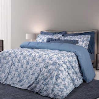 Παπλωματοθηκη Σετ Μονη 2134 Εκρου, Μπλε