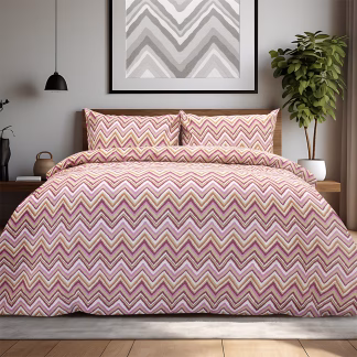 LINO Σετ Σεντόνια Υπέρδιπλα με Λάστιχο (165x200+32) Flots Ροζ