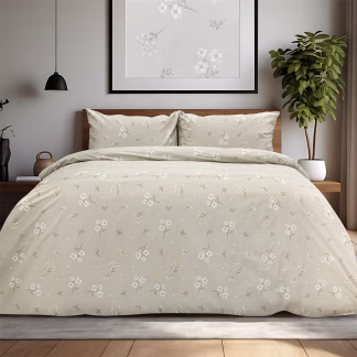 LINO Σετ Παπλωματοθήκη Υπέρδιπλη (225x245) Diminuto Μπεζ