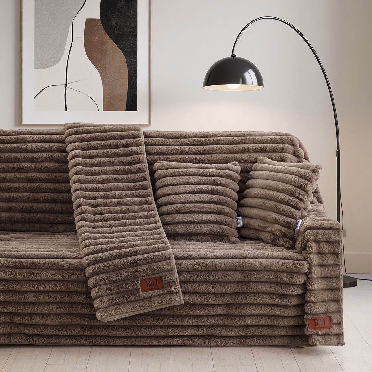 Γούνινο Ριχτάρι Διθέσιο Stripe Art 8726 180x250 Μόκα Γούνινο Ριχτάρι Διθέσιο Stripe Art 8726 180x250 Μόκα