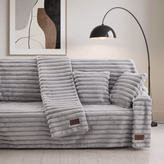 Γούνινο Ριχτάρι Διθέσιο Stripe Art 8727 180x250 Γκρι Γούνινο Ριχτάρι Διθέσιο Stripe Art 8727 180x250 Γκρι