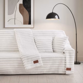 Γούνινο Ριχτάρι Διθέσιο Stripe Art 8728 180x250 Λευκό Γούνινο Ριχτάρι Διθέσιο Stripe Art 8728 180x250 Λευκό