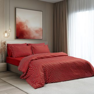 Σετ Σεντόνια Υπέρδιπλα Art 10101 Fancy 240x260 Κόκκινο