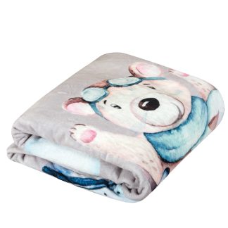 Κουβερτα Fleece Κουνιας Essential 8851 Blue, Grey