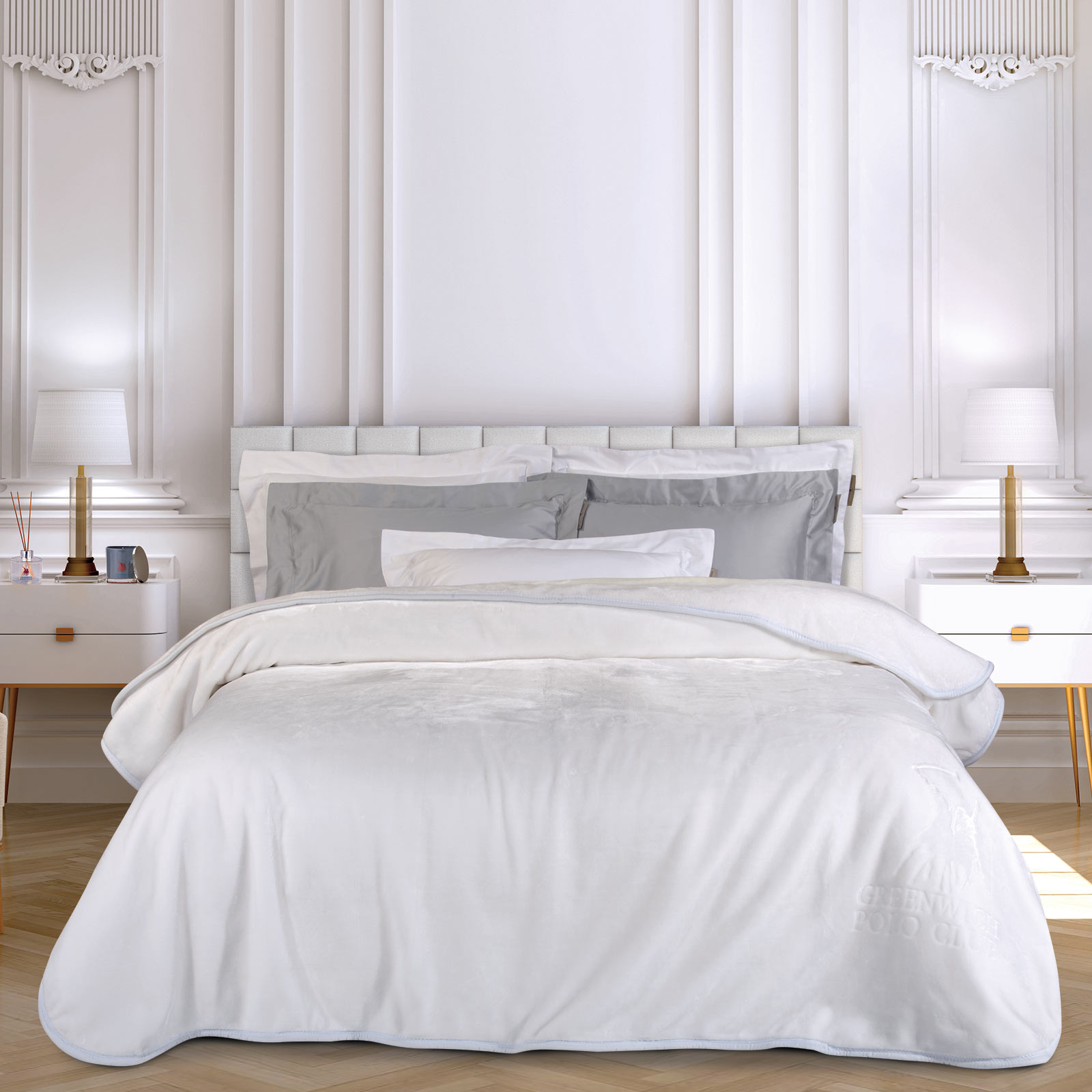 Κουβερτα Velour Μονη Essential 3470 White Κουβερτα Velour Μονη Essential 3470 White