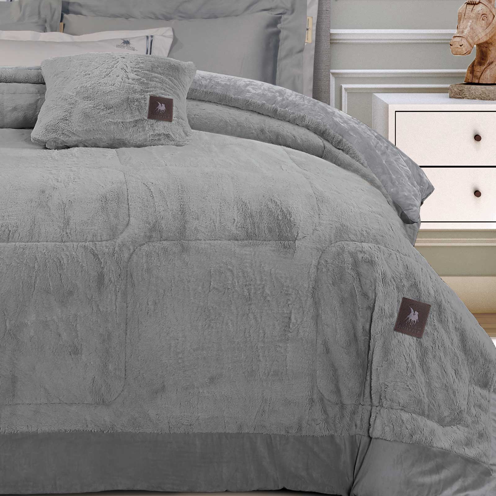 Κουβερτοπαπλωμα Rabbit Faux Fur King Premium 3964 Grey Κουβερτοπαπλωμα Rabbit Faux Fur King Premium 3964 Grey