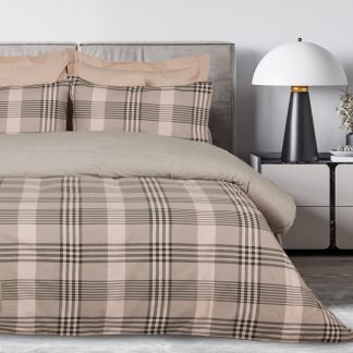 Σετ Παπλωματοθηκη Μονη Happy Flannel 9679 Beige, Olive