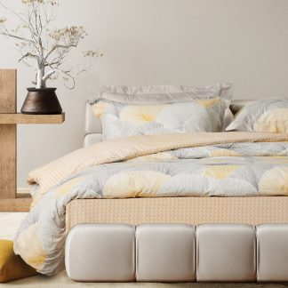 Σετ Παπλωματοθηκη Μονη Happy 9685 Grey, Ochre