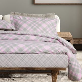 Σετ Παπλωματοθηκη Υπερδιπλη Casual 5436 Mint, Pink