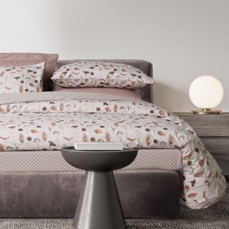 Σετ Παπλωματοθηκη Υπερδιπλη Happy Flannel 9681 Beige, Brown