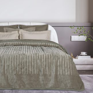 Κουβερτα Velour Υπερδιπλη 1350 Taupe