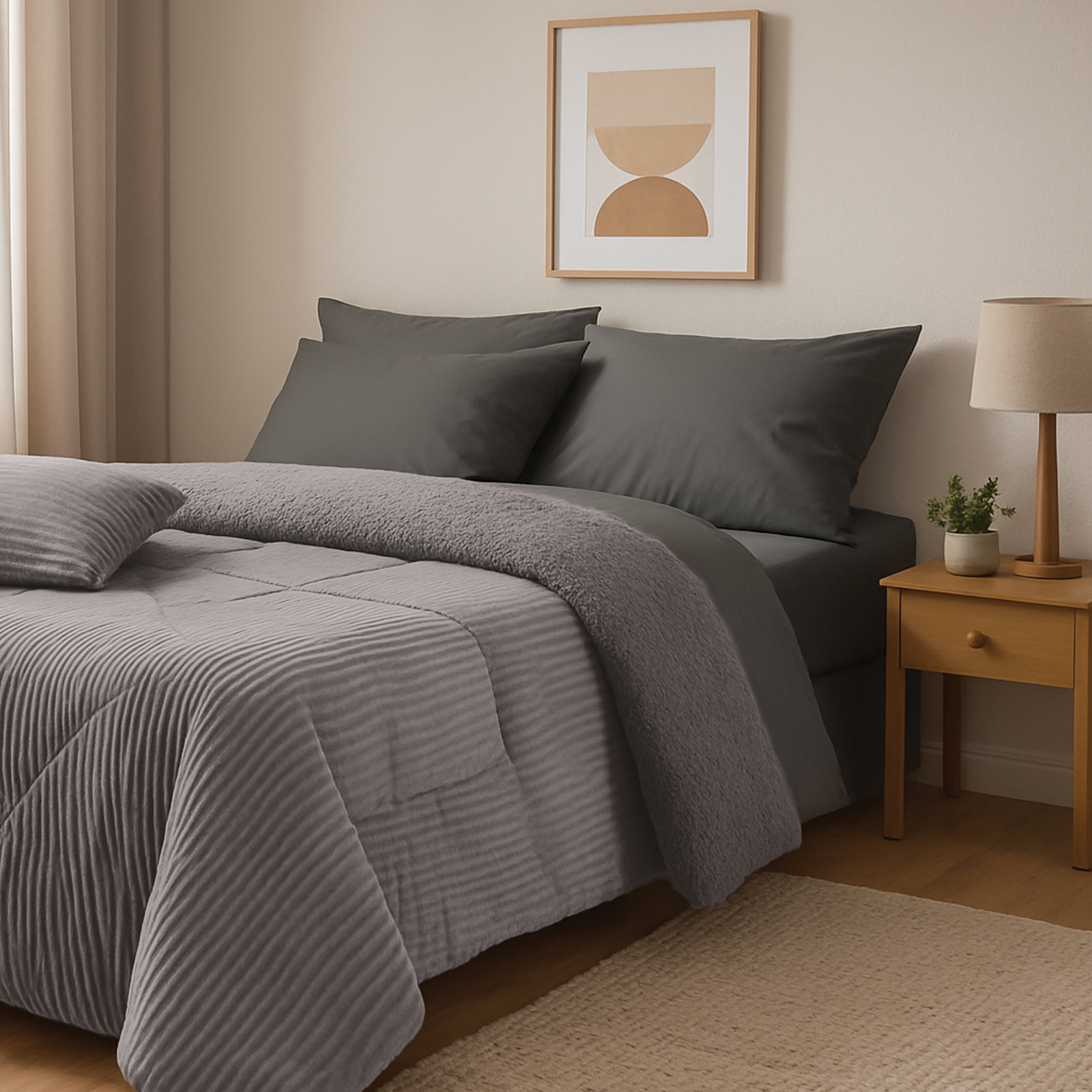 Κουβερτοπαπλωμα Sherpa Μονο 1365 Grey Κουβερτοπαπλωμα Sherpa Μονο 1365 Grey